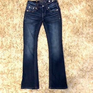 Miss Me dark wash boot cut jeans 25in